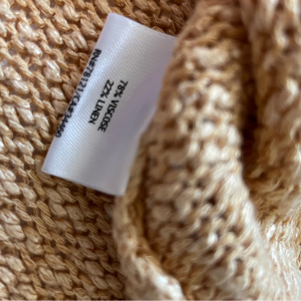 Eileen Fisher Women's Metallic Yellow Gold V-Neck Knit Sweater - Picture 5 of 5
